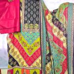 Vibrant Multicolored Lahoree 3-Piece – আকর্ষণীয় জ্যামিতিক ডিজিটাল প্রিন্ট