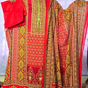 Crimson Red Lahoree 3-Piece – গর্জিয়াস লাল ডিজিটাল প্রিন্ট কালেকশন