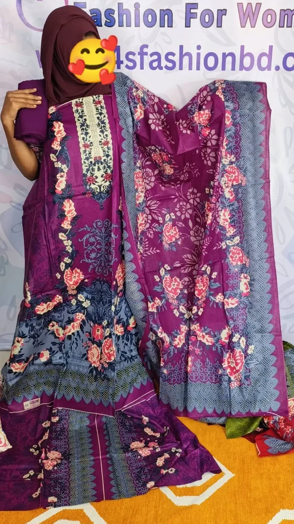 ZamZam Swiss Cotton Premium Digital Printed Unstitched Three-Piece Collection Purple